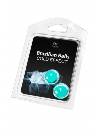 Набор из 2 шариков с массажным маслом Brazilian Balls с охлаждающим эффектом - Secret Play - купить с доставкой в Саранске