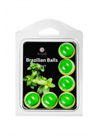 Набор из 6 шариков с массажным маслом Brazilian Balls с ароматом мяты - Secret Play - купить с доставкой в Саранске