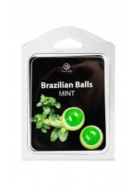 Набор из 2 шариков с массажным маслом Brazilian Balls с ароматом мяты - Secret Play - купить с доставкой в Саранске