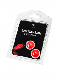 Набор из 2 шариков с массажным маслом Brazilian Balls с ароматом клубники - Secret Play - купить с доставкой в Саранске