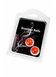 Набор из 2 шариков с массажным маслом Brazilian Balls с ароматом вишни - Secret Play - купить с доставкой в Саранске