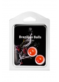 Набор из 2 шариков с массажным маслом Brazilian Balls с ароматом вишни - Secret Play - купить с доставкой в Саранске