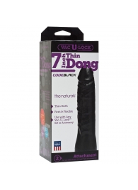 Насадка-фаллоимитатор для страпон-систем Vac-U-Lock CodeBlack 7 Inch Thin Dong - 18,3 см. - Doc Johnson - купить с доставкой в Саранске