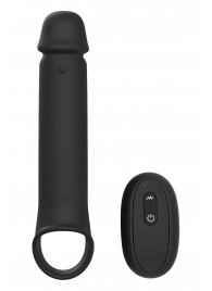 Черная насадка-удлинитель с вибрацией Vibrating Extender With Remote - Dream Toys - в Саранске купить с доставкой