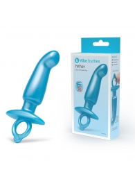 Голубая анальная пробка для массажа простаты Hither Silicone Prostate Plug - 14,3 см. - b-Vibe - в Саранске купить с доставкой