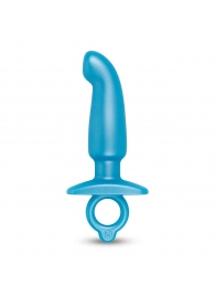 Голубая анальная пробка для массажа простаты Hither Silicone Prostate Plug - 14,3 см. - b-Vibe - в Саранске купить с доставкой