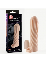 Телесная насадка-удлинитель Okoto со спиралевидным рельефом - 16 см. - Sitabella - в Саранске купить с доставкой