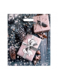 Новогодний пакет с принтом в виде подарков и вырубной ручкой (45х38 см) - Сима-Ленд - купить с доставкой в Саранске