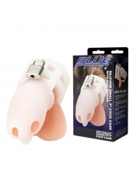 Белая клетка для пениса Silicone Small 2 in Cock Cage With Ball Divider - BlueLine - купить с доставкой в Саранске