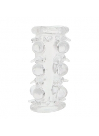 Прозрачная насадка на пенис с шипами и бугорками JELLY JOY LUST CLUSTER CLEAR - Dream Toys - в Саранске купить с доставкой