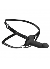 Черный полый страпон с вибрацией 2’’ Erection 28X Smooth Vibrating Silicone Penis Sheath - XR Brands - купить с доставкой в Саранске