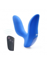 Синий вибромассажер простаты 3,5’’ Remote Control Curve P-spot Massager - 12 см. - Erokay - в Саранске купить с доставкой