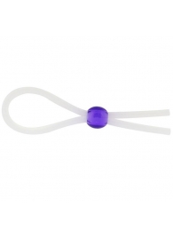 Прозрачное лассо с фиолетовой бусиной SILICONE COCK RING WITH BEAD LAVENDER - NMC - в Саранске купить с доставкой