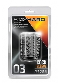 Прозрачная насадка с шипами и шишечками STAY HARD COCK SLEEVE 03 CLEAR - Blush Novelties - в Саранске купить с доставкой