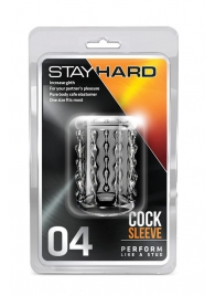 Прозрачная насадка с бороздками STAY HARD COCK SLEEVE 04 CLEAR - Blush Novelties - в Саранске купить с доставкой