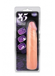 Телесный фаллоимитатор без мошонки X5 7.5 COCK WITH FLEXIBLE SPINE - 19 см. - Blush Novelties