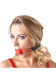 Силиконовый кляп-шар на чёрных ремешках Red Gag silicone - Orion - купить с доставкой в Саранске