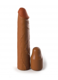 Коричневая насадка на член 2  Silicone X-tension - 20,3 см. - Pipedream - в Саранске купить с доставкой