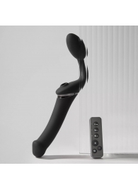 Черный безремневой вибрострапон Strap-On-Me Multi Orgasm Size XL - Strap-on-me - купить с доставкой в Саранске