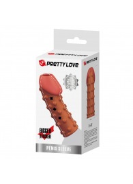 Телесная открытая насадка на пенис с бугорками - 19,8 см. - Baile - в Саранске купить с доставкой