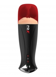 Телесный мастурбатор-вагина в черной колбе с вибрацией Fuck-O-Matic Pro XL - Pipedream - в Саранске купить с доставкой