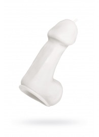 Белая свеча в форме пениса - 47 гр. - Pecado - купить с доставкой в Саранске