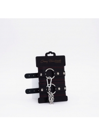 Черно-красные кожаные оковы - Crazy Handmade - купить с доставкой в Саранске