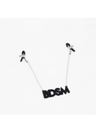 Зажимы на соски с кожаной подвеской BDSM - Crazy Handmade - купить с доставкой в Саранске