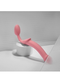 Розовый безремневой страпон Strap-on-me Semi-Realistic Bendable Strap-On size M - Strap-on-me - купить с доставкой в Саранске