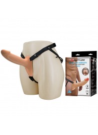 Телесный полый мужской страпон London - 16,8 см. - Baile - купить с доставкой в Саранске