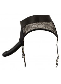 Черный женский страпон Strap-on Set: трусики и насадка - Orion - купить с доставкой в Саранске