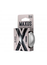 Черные утолщенные презервативы MAXUS Extra Strong с железным кейсом - 3 шт. - Maxus - купить с доставкой в Саранске
