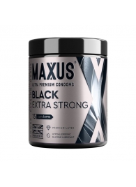 Черные утолщенные презервативы MAXUS Extra Strong с железным кейсом - 15 шт. - Maxus - купить с доставкой в Саранске