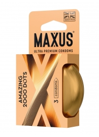 Точечные презервативы MAXUS 2000 Amazing Dots с железным кейсом - 3 шт. - Maxus - купить с доставкой в Саранске