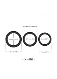 Набор из 3 черных эрекционных колец Stay Hard - Boys of Toys - в Саранске купить с доставкой
