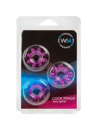 Набор из 3 лиловых эрекционных колец различной формы - Erowoman-Eroman - в Саранске купить с доставкой