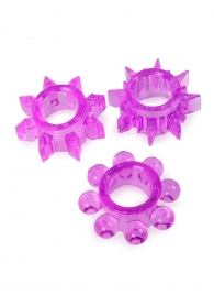 Набор из 3 лиловых эрекционных колец различной формы - Erowoman-Eroman - в Саранске купить с доставкой