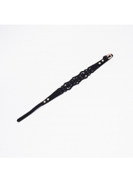 Черный ажурный чокер с золотистой фурнитурой - Crazy Handmade - купить с доставкой в Саранске