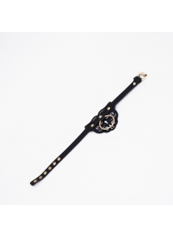 Черный чокер с клепками и золотистой фурнитурой - Crazy Handmade - купить с доставкой в Саранске