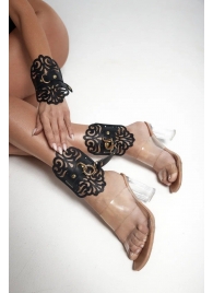 Черный фигурные оковы с золотистой фурнитурой - Crazy Handmade - купить с доставкой в Саранске