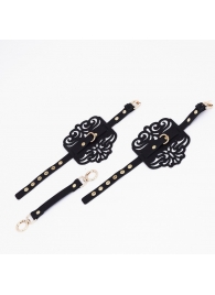 Черный фигурные оковы с золотистой фурнитурой - Crazy Handmade - купить с доставкой в Саранске