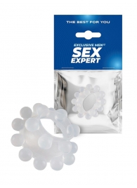 Эластичное эрекционное кольцо с двумя рядами шариков - Sex Expert - в Саранске купить с доставкой