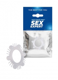 Эластичное эрекционное кольцо с шипиками и шариками - Sex Expert - в Саранске купить с доставкой