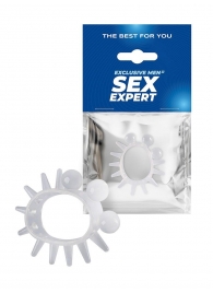Эластичное эрекционное кольцо с шариками и лучами - Sex Expert - в Саранске купить с доставкой