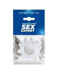 Прозрачное эрекционное кольцо со стимулирующими шариками - Sex Expert - в Саранске купить с доставкой