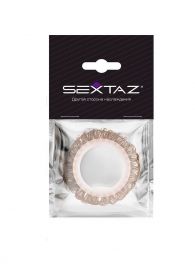Эрекционное кольцо с бежевыми «ресничками» - Sextaz - в Саранске купить с доставкой