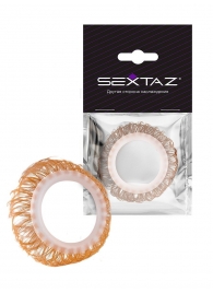 Эрекционное кольцо с бежевыми «ресничками» - Sextaz - в Саранске купить с доставкой