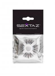 Эластичное эрекционное кольцо с черными «ресничками» - Sextaz - в Саранске купить с доставкой