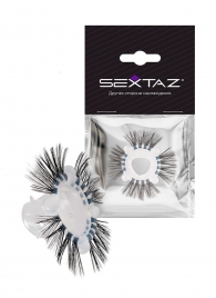 Эластичное эрекционное кольцо с черными «ресничками» - Sextaz - в Саранске купить с доставкой