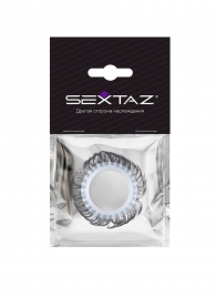 Эластичное эрекционное колечко с черными «ресничками» - Sextaz - в Саранске купить с доставкой